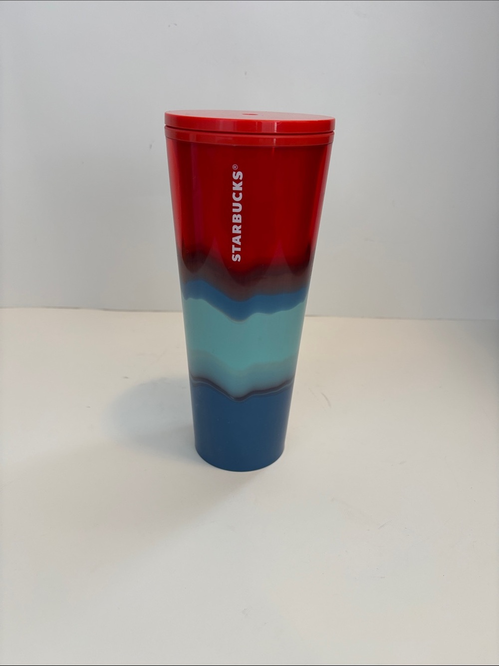 FINAL! Starbucks Red, Teal & Blue Ombre 24 oz Tumbler